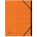 Ordnungsmappe - 7 F&auml;cher, A4, Colorspan-Karton, orange