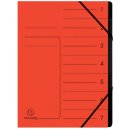 Ordnungsmappe - 7 F&auml;cher, A4, Colorspan-Karton, rot