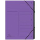 Ordnungsmappe - 7 F&auml;cher, A4, Colorspan-Karton, violett