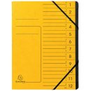 Ordnungsmappe - 12 F&auml;cher, A4, Colorspan-Karton, gelb