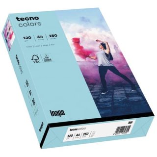 Multifunktionspapier tecno® colors - A4, 120 g/qm, mittelblau, 250 Blatt