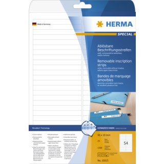 HERMA Etiketten weiß 96 x 10 mm, weiß, 1350 Stück