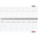 Tischquerkalender - 1 Woche / 2 Seite, 29,7 x 10,5 cm, silber