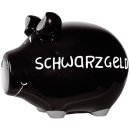 Spardose Schwein "Schwarzgeld" - Keramik, schwarz, mittel