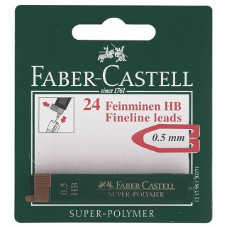 Faber-Castell Blisterkarte Feinmine SUPER POLYMER Stärke: 0,5mm Härtegrad: HB