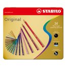 STABILO® Dünnkern-Buntstift STABILO® Original, 2,5 mm, Metalletui mit 24 Stiften