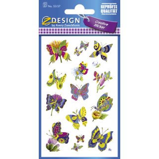Avery Zweckform® Z-Design 55157, Deko Sticker, Schmetterlinge, 2 Bogen/28 Sticker
