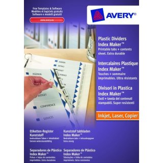 Avery Zweckform® 5111081 Etiketten-Register, DIN A4, transparent