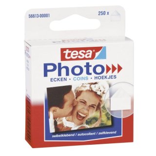 tesa Photo Ecken, selbstklebend, transparent, Packung mit 250 Stück