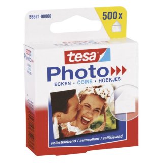 tesa Photo Ecken, selbstklebend, transparent, Packung mit 500 Stück