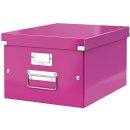 Leitz Archivbox WOW Click &amp; Store - f&uuml;r A4, pink