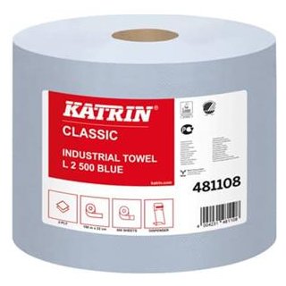 Wischtuch Rolle 2RL blau KATRIN 481108 2-lagig L2