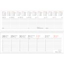 Tischkalender 2027, 29,6 x 9,9 cm, 1W/2S, blau ZETTLER...