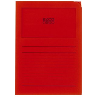 Sichtmappen Ordo classico - mit Sichtfenster und Linien, intensiv rot, 100 Stück