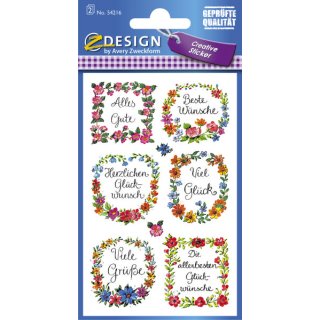 Z-Design 54216, Deko Sticker, Glückwünsche, 2 Bogen/16 Sticker