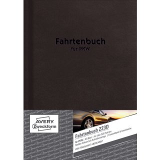 223D Fahrtenbuch - A5, steuerlicher km-Nachweis, 48 Blatt, wei&szlig;