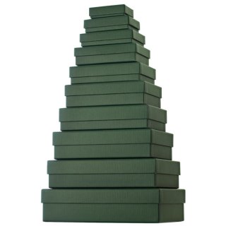 Geschenkkarton - 10 tlg., flach, dunkelgrün