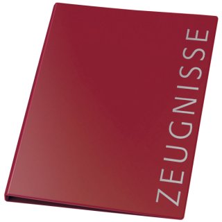 Ringbuch Zeugnisse - rot, A4, PVC , 4-Mechanik, Ring-Ø 16 mm