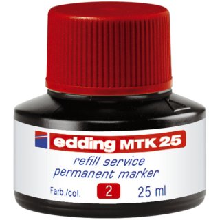 edding Nachfülltinte edding MTK 25 refill service, f.edding Permanentmarker,25 ml,rot,