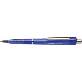Druckkugelschreiber Optima - M, blau (dokumentenecht), blau-transparent