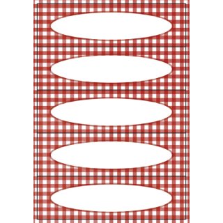 3639 Küchenetiketten Vichy- Karo rot